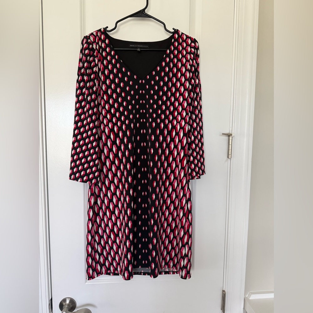 White House Black Market Pink & Black Dress - Size Medium, Perfect Condition